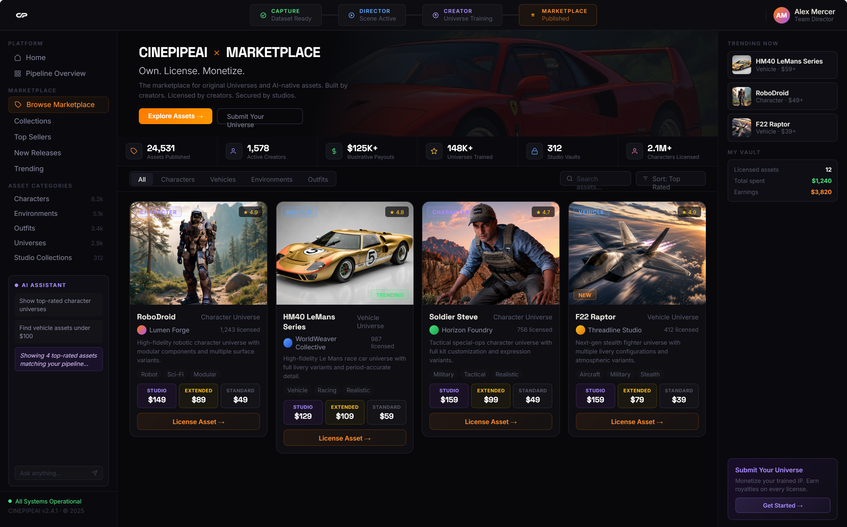 CinePipeAi Marketplace
